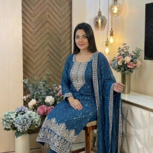 Premium chinon fabrics ready dress